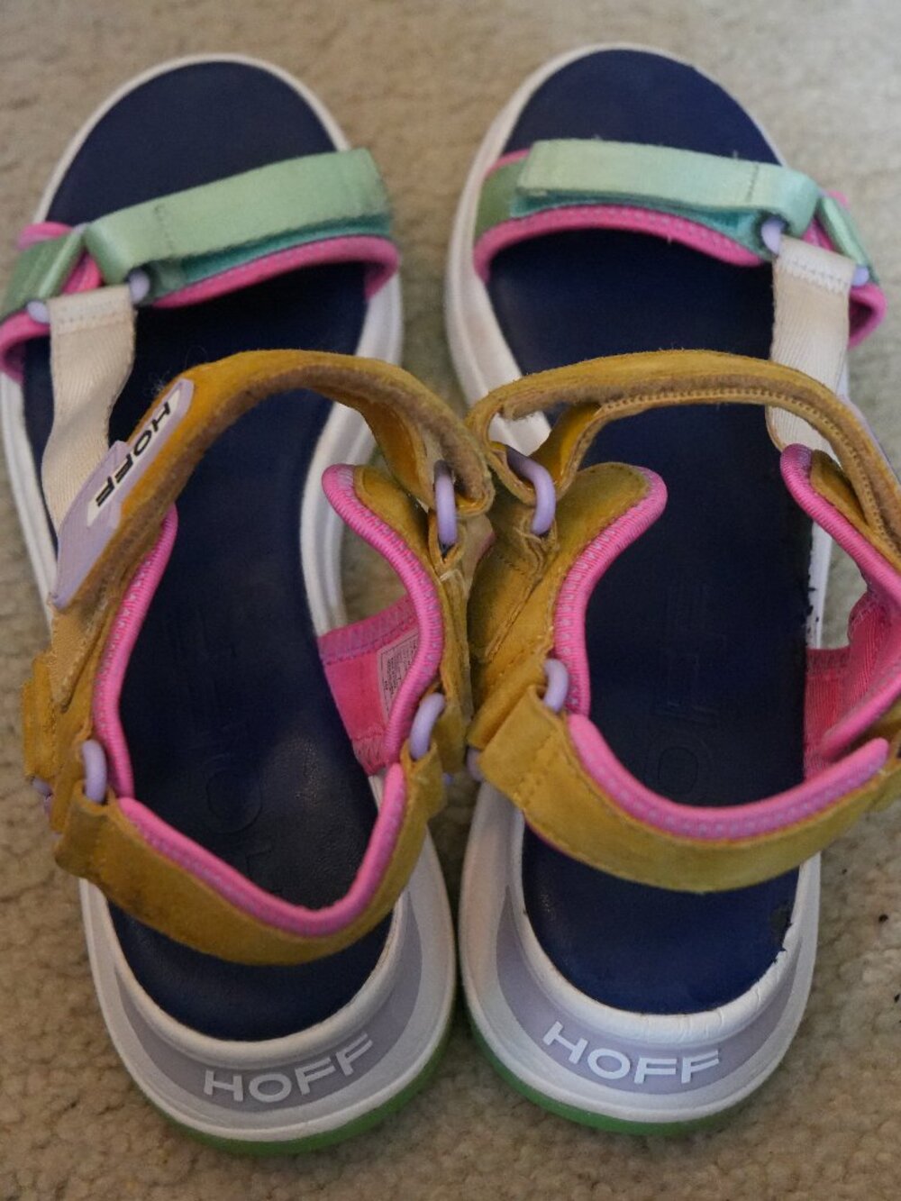 HOFF Phuket Multi Color Blocked Chunky Sport Sandals Size 7.5 / 38